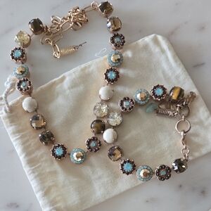Swarovski Gold and Blue Bracelet with Crystal Elegance